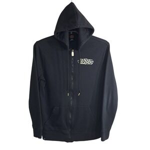 League Of Legends Riot Games Men's Zip Up Hoodie Size M Black With Gold Letters